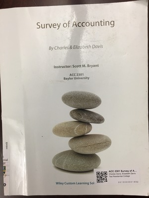 ACC 2301 Survey of Accounting ACC 2301 Survey of Accounting
