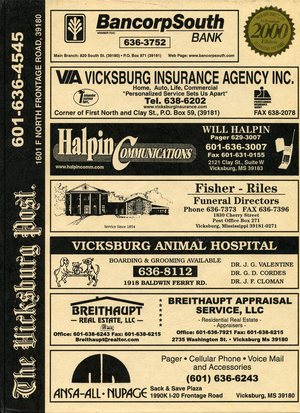 2000, Vicksburg – Warren County, Mississippi Polk City Directory 2000, Vicksburg – Warren County, Mississippi Polk City Directory