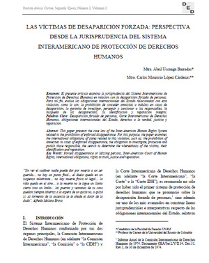 Las víctimas de desaparición forzada: perspectiva desde la jurisprudencia del Sistema Interamericano de Protección de Derechos Humanos Las víctimas de desaparición forzada: perspectiva desde la jurisprudencia del Sistema Interamericano de Protección de Derechos Humanos