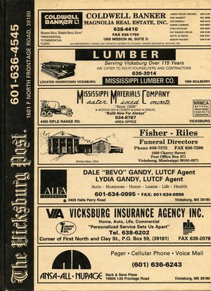 1998, Vicksburg – Warren County, Mississippi Polk City Directory 1998, Vicksburg – Warren County, Mississippi Polk City Directory