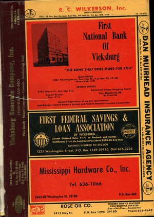 1972, Vicksburg – Warren County, Mississippi Polk City Directory 1972, Vicksburg – Warren County, Mississippi Polk City Directory