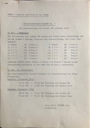 Nennungsliste Formel V Goldpokal-Rennen 1973 Österreichring Nennungsliste Formel V Goldpokal-Rennen 1973 Österreichring