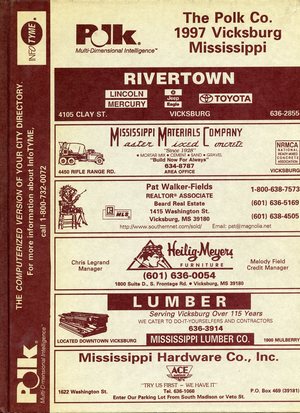 1997, Vicksburg – Warren County, Mississippi Polk City Directory 1997, Vicksburg – Warren County, Mississippi Polk City Directory