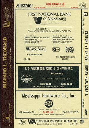 1987, Vicksburg – Warren County, Mississippi Polk City Directory 1987, Vicksburg – Warren County, Mississippi Polk City Directory