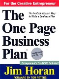 One Page Business Plan for the Creative Entrepreneur, The One Page Business Plan for the Creative Entrepreneur, The