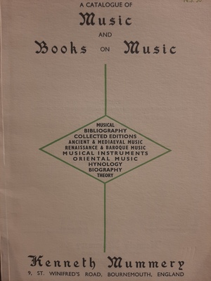 Catalogue of Music and Books on Music N.S. 50, A Catalogue of Music and Books on Music N.S. 50, A