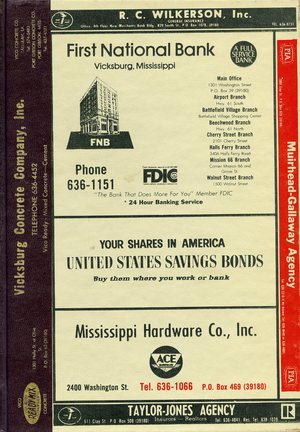 1980 – 1981, Vicksburg – Warren County, Mississippi Polk City Directory 1980 – 1981, Vicksburg – Warren County, Mississippi Polk City Directory