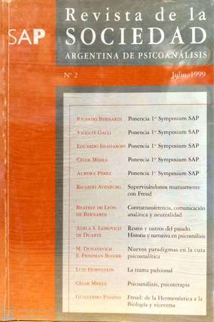 Revista de la Sociedad Argentina de Psicoanálisis Revista de la Sociedad Argentina de Psicoanálisis