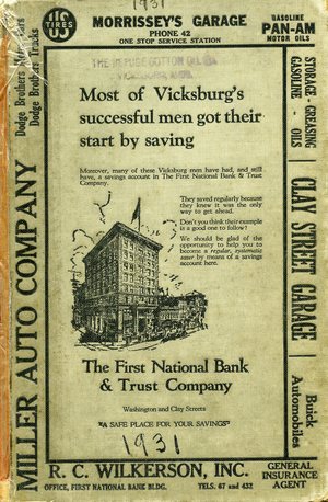 1931, Vicksburg – Warren County, Mississippi Polk City Directory 1931, Vicksburg – Warren County, Mississippi Polk City Directory