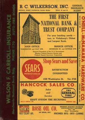 1956, Vicksburg – Warren County, Mississippi Polk City Directory 1956, Vicksburg – Warren County, Mississippi Polk City Directory