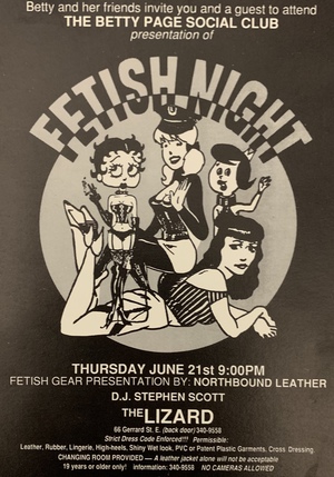 Betty Page Social Club Presentation of Fetish Night Invitation, The Betty Page Social Club Presentation of Fetish Night Invitation, The