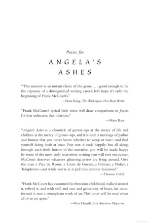Angela's Ashes: A Memoir Angela's Ashes: A Memoir
