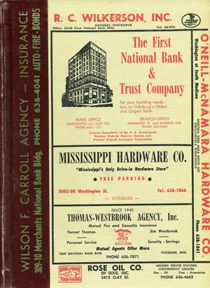 1961, Vicksburg – Warren County, Mississippi Polk City Directory 1961, Vicksburg – Warren County, Mississippi Polk City Directory