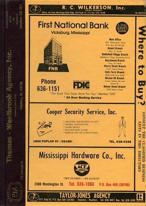 1982, Vicksburg – Warren County, Mississippi Polk City Directory 1982, Vicksburg – Warren County, Mississippi Polk City Directory