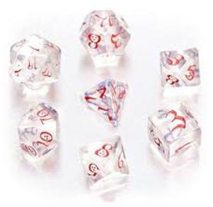 7 RPG Dice Set. Translucent Blue/Red 7 RPG Dice Set. Translucent Blue/Red