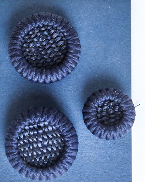 Basketweave Covered Buttons with Trim Basketweave Covered Buttons with Trim
