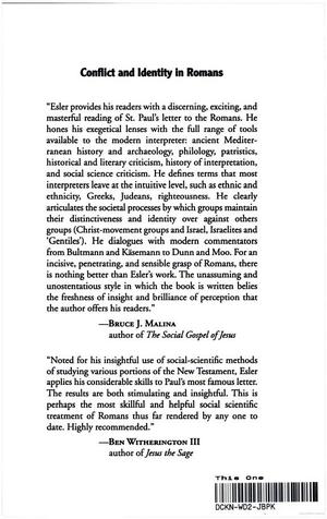 Conflict and Identity in Romans Conflict and Identity in Romans