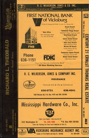 1986, Vicksburg – Warren County, Mississippi Polk City Directory 1986, Vicksburg – Warren County, Mississippi Polk City Directory