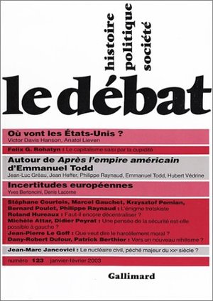 Le Débat, numéro 123, janvier-février 2003 Le Débat, numéro 123, janvier-février 2003