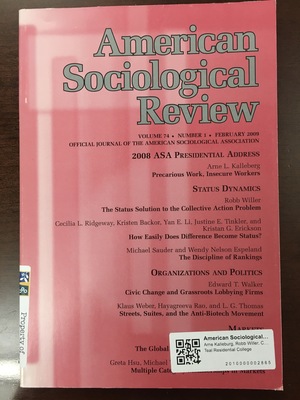American Sociological Review American Sociological Review