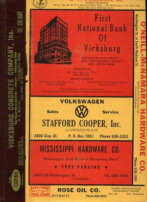 1965, Vicksburg – Warren County, Mississippi Polk City Directory 1965, Vicksburg – Warren County, Mississippi Polk City Directory