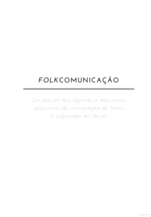 Folkcomunicação Folkcomunicação