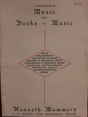 Catalogue of Music and Books on Music N.S. 51, A Catalogue of Music and Books on Music N.S. 51, A