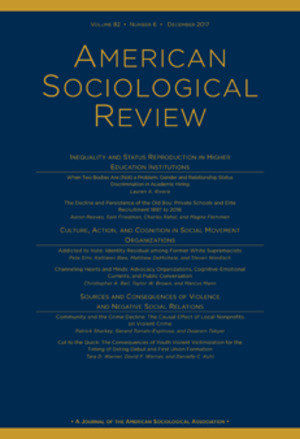 American Sociological Review; Volume 82, No. 6 American Sociological Review; Volume 82, No. 6