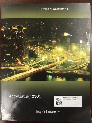 Accounting 2301 Survey of Accounting Accounting 2301 Survey of Accounting