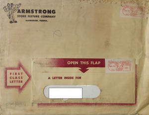Envelop from Armstrong Store Fixture Company Envelop from Armstrong Store Fixture Company