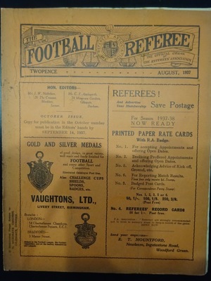 Football Referee - 1937-08 - August, The Football Referee - 1937-08 - August, The