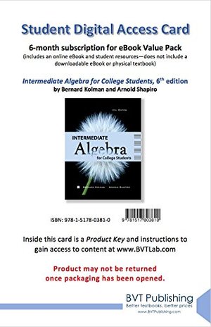 Intermediate Algebra for College Students, 6th Edition Intermediate Algebra for College Students, 6th Edition