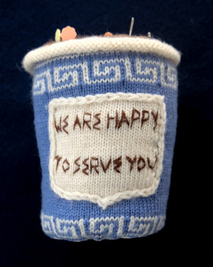 Knitted Coffee Cup Pincushion Knitted Coffee Cup Pincushion