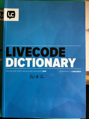 Livecode 9 Dictionary Vol. 2 Livecode 9 Dictionary Vol. 2