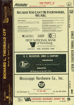 1989, Vicksburg – Warren County, Mississippi Polk City Directory 1989, Vicksburg – Warren County, Mississippi Polk City Directory
