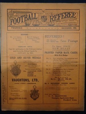 Football Referee - 1934-12 - December, The Football Referee - 1934-12 - December, The