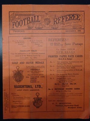 Football Referee - 1933-12 - December, The Football Referee - 1933-12 - December, The