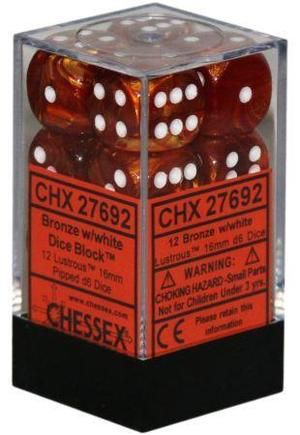 12 d6 Dice Block. Lustrous Bronze/White 12 d6 Dice Block. Lustrous Bronze/White