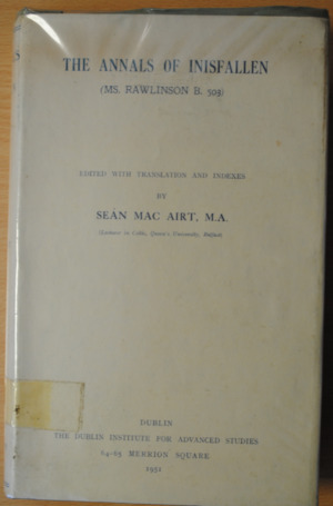 Annals of Inisfallen (MS. Rawlinson B. 503), The Annals of Inisfallen (MS. Rawlinson B. 503), The