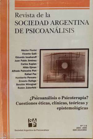 Revista de la Sociedad Argentina de Psicoanálisis Revista de la Sociedad Argentina de Psicoanálisis