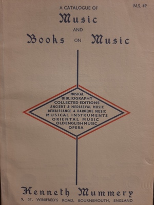 Catalogue of Music and Books on Music N.S. 49, A Catalogue of Music and Books on Music N.S. 49, A