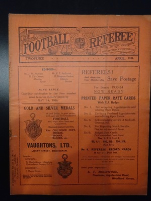 Football Referee - 1934-04 - April, The Football Referee - 1934-04 - April, The