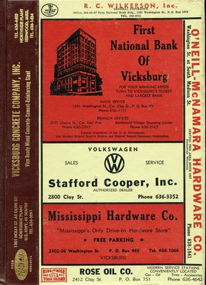 1966, Vicksburg – Warren County, Mississippi Polk City Directory 1966, Vicksburg – Warren County, Mississippi Polk City Directory