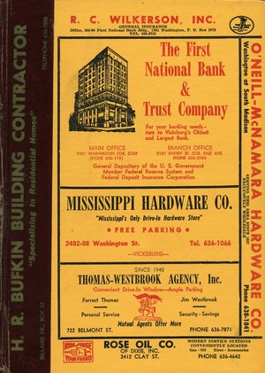1962, Vicksburg – Warren County, Mississippi Polk City Directory 1962, Vicksburg – Warren County, Mississippi Polk City Directory