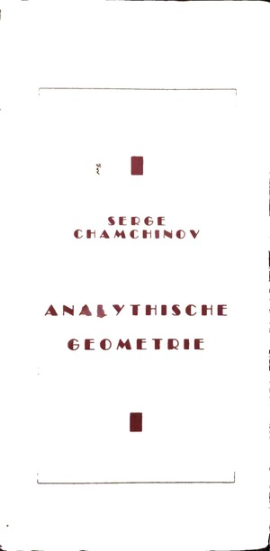 Analytische Geometrie Analytische Geometrie