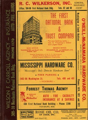 1959, Vicksburg – Warren County, Mississippi Polk City Directory 1959, Vicksburg – Warren County, Mississippi Polk City Directory