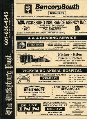 2001, September Vicksburg – Warren County, Mississippi Polk City Directory 2001, September Vicksburg – Warren County, Mississippi Polk City Directory